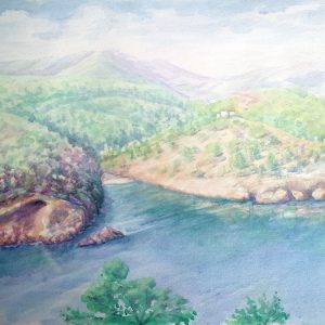 Unframed - San Antonio Bay Ibiza - watercolour