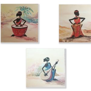 Unframed - African Figures x 3 - watercolour