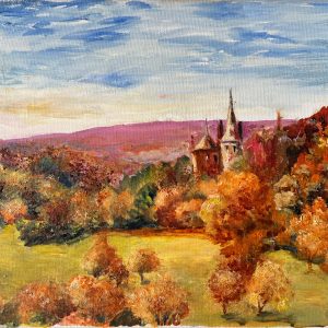 Canvas - Swiss woodland scene - oil painting