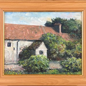 Framed - Roxby Barns, North Street - Oil Painting